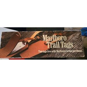 Vintage 1990s Marlboro New Sealed Promo Travel Luggage/Trail  Leather Tags